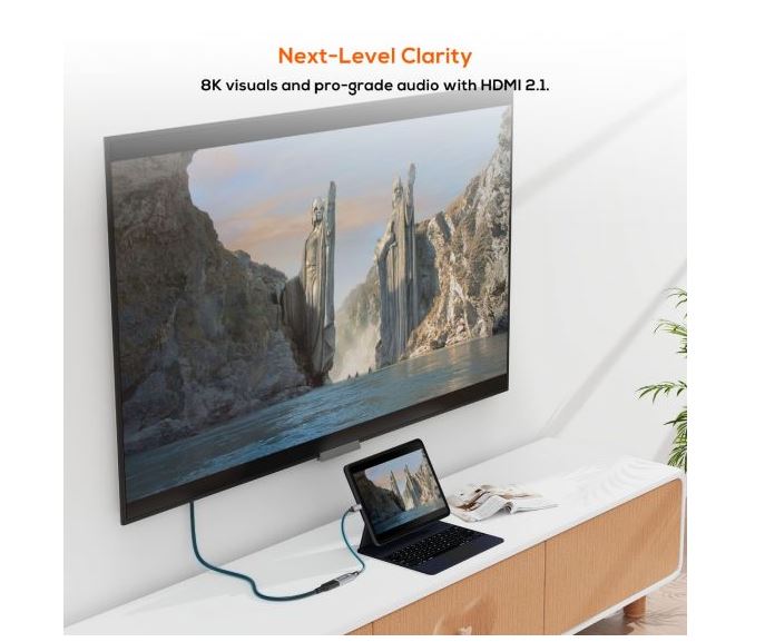 mbeat Tough Link 8K USB-C to HDMI Adapter - Space Grey