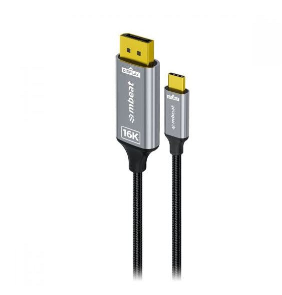 mbeat Tough Link 1.8m 16K USB-C to DP Cable - Space Grey
