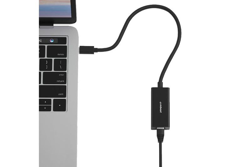 mbeat USB-C to Gigabit Ethernet (RJ45) LAN Adapter - Black