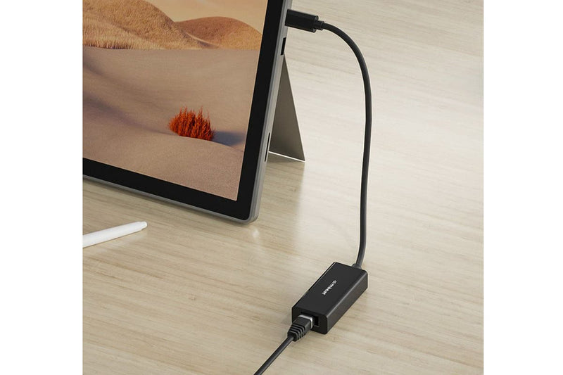 mbeat USB-C to Gigabit Ethernet (RJ45) LAN Adapter - Black