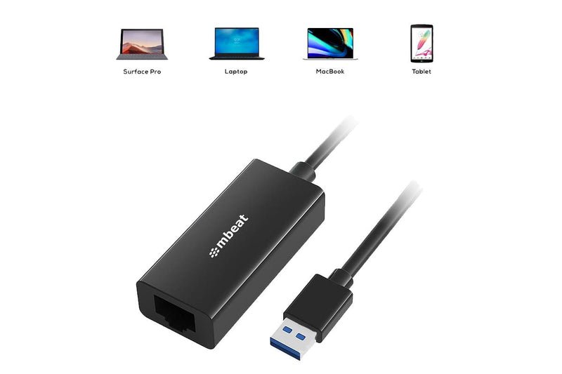 mbeat USB3.0 to Gigabit Ethernet (RJ45) LAN Adapter - Black