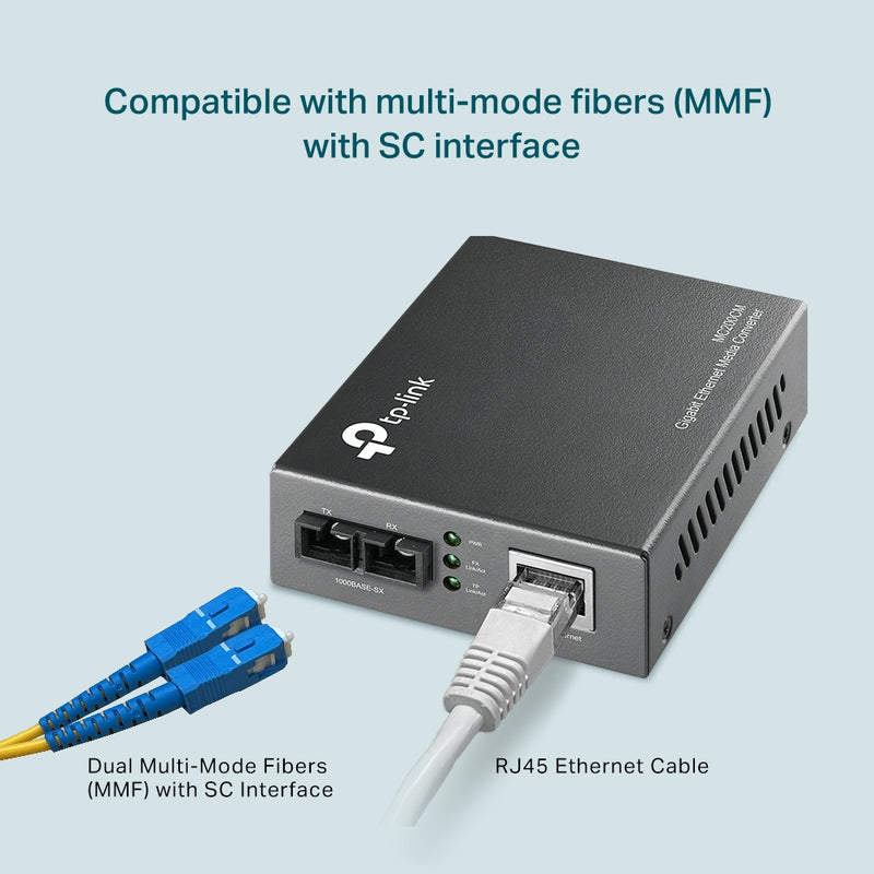 TP-Link Gigabit Ethernet Media Converter (SC, multi-mode) Extends Up to 550 meters