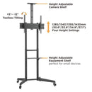 VERSATILE & COMPACT STEEL TV CART Support 37-70 inch TV 50KG