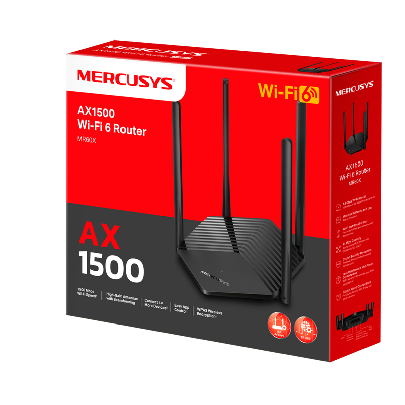 Mercusys MR60X, AX1500 WiFi 6 Router