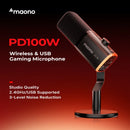 Maono PD100WT Wireless/USB Dynamic Microphone Black