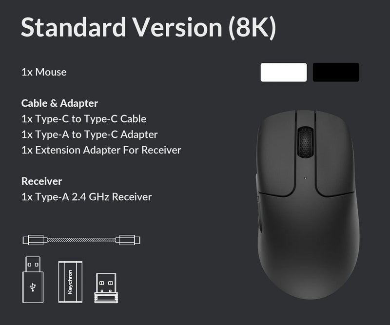 Keychron M2 8K Wireless Mouse - White