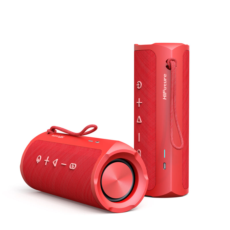HiFuture Ripple Outdoor Bluetooth Speaker 20W, 12 hours Playtime, Red