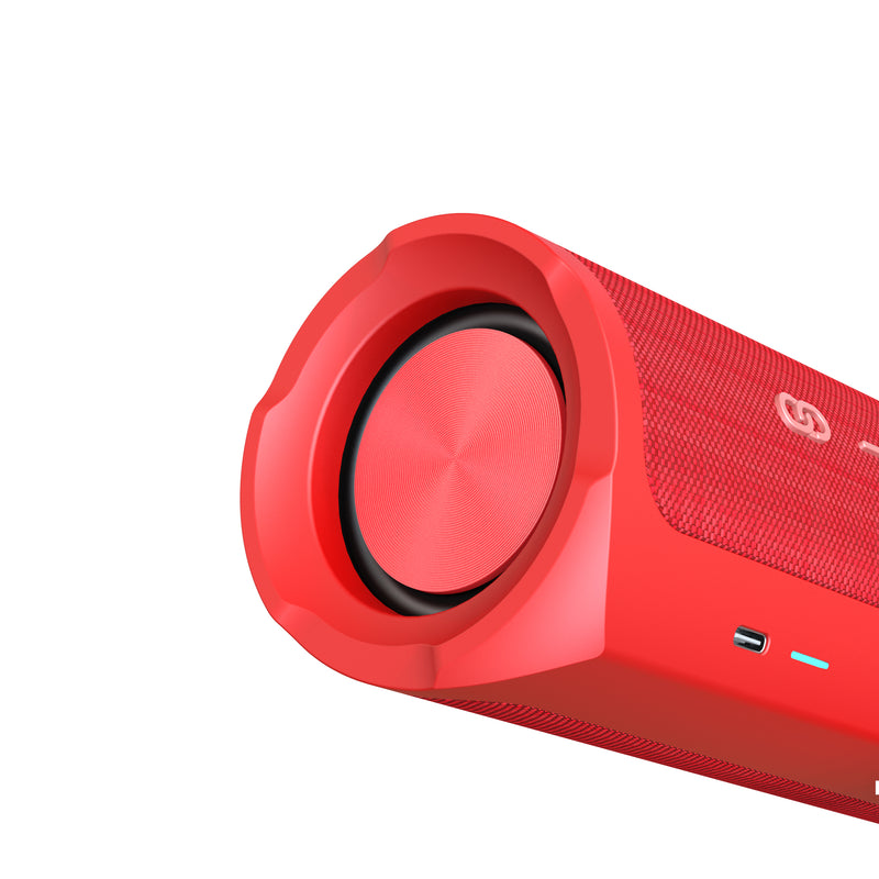 HiFuture Ripple Outdoor Bluetooth Speaker 20W, 12 hours Playtime, Red