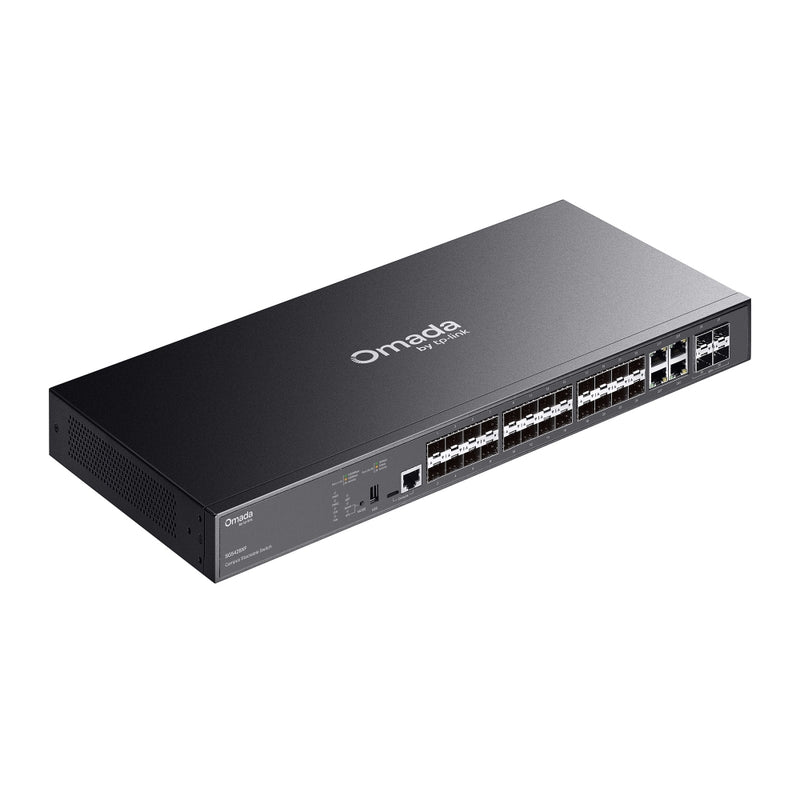 TP-Link SG5428XF, Omada Campus 24-Port SFP Stackable Lite L3 Managed Switch with 4× 10G Slots