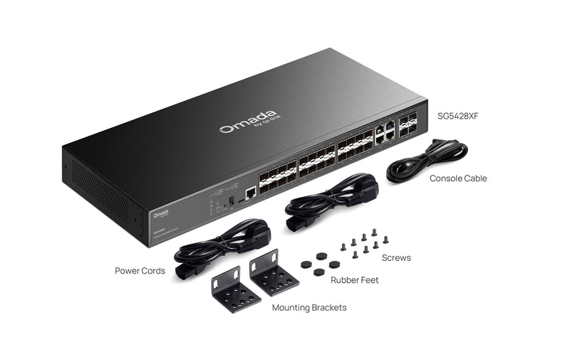 TP-Link SG5428XF, Omada Campus 24-Port SFP Stackable Lite L3 Managed Switch with 4× 10G Slots