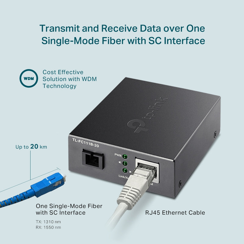 TP-Link TL-FC111B-20 10/100 Mbps WDM Media Converter