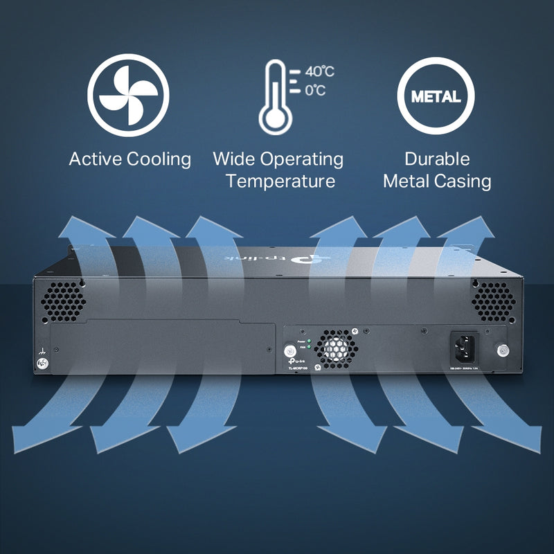 TP-Link 14-slot Unmanaged Media Converter Chassis, Single Power Supply