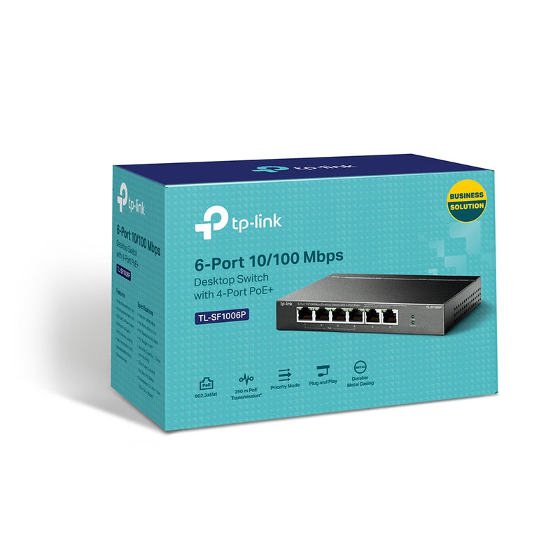 TP-Link TL-SF1006P 6-Port 10/100 Mbps Desktop Switch with 4-Port PoE+