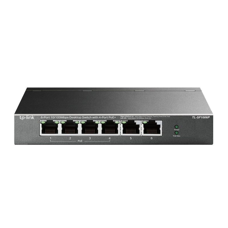 TP-Link TL-SF1006P 6-Port 10/100 Mbps Desktop Switch with 4-Port PoE+