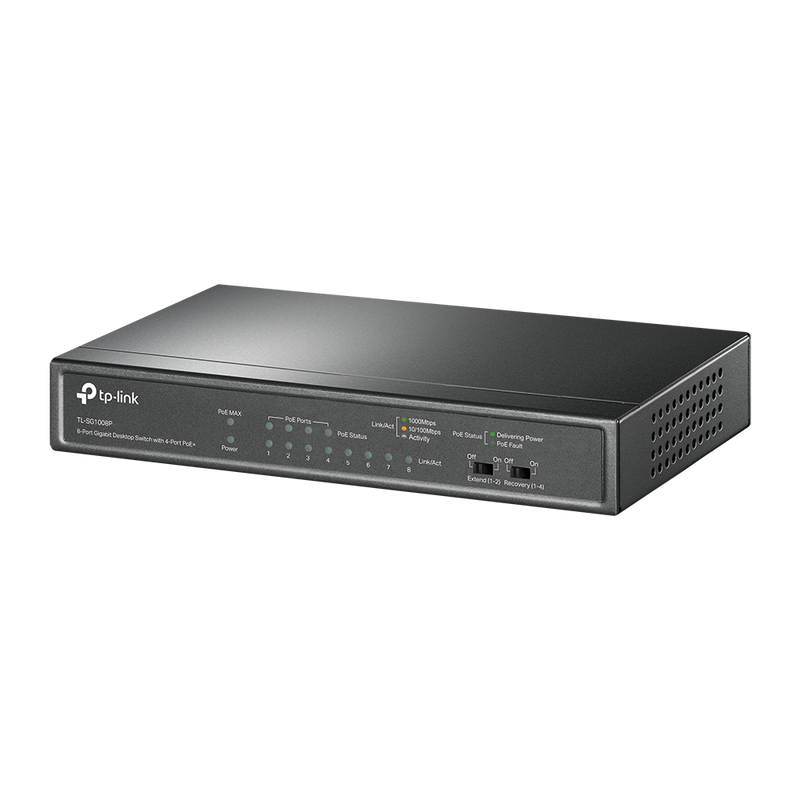TP-LINK TL-SG1008P 8-Port Gigabit Desktop Switch with 4-Port PoE (53W)