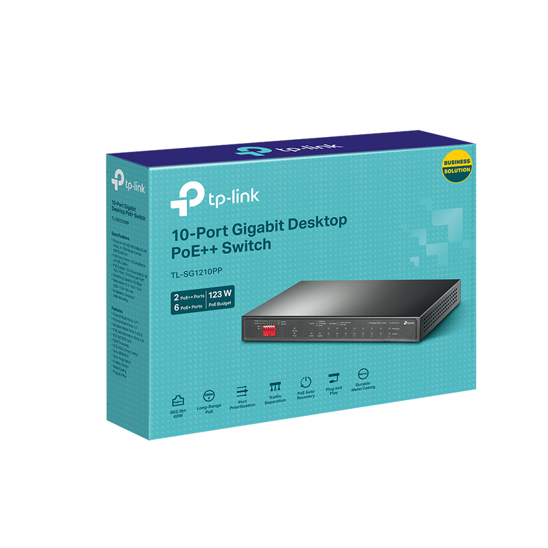 TP-Link 10-Port Gigabit Desktop Switch with 6-Port PoE+ and 2-Port PoE++