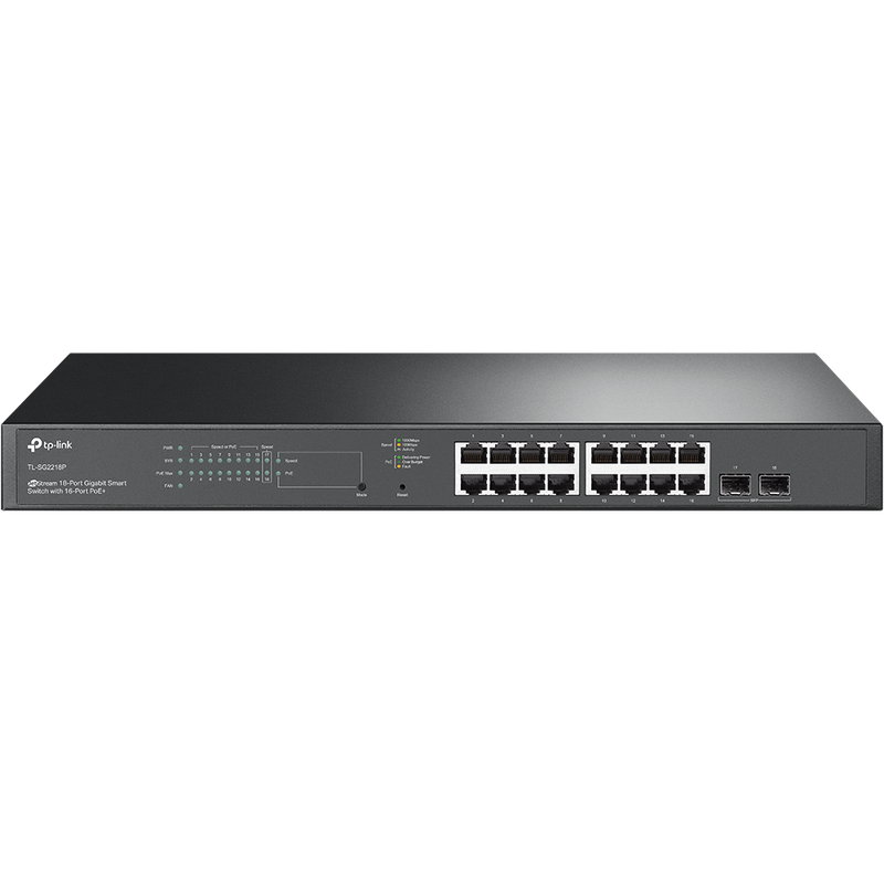 TP-Link JetStream 18-Port Gigabit Smart Switch with 16-Port PoE+