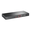 TP LINK TL-SL1218P 16-Port 10/100 Mbps + 2-Port Gigabit Rackmount Switch with 16-Port PoE+