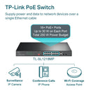 TP LINK TL-SL1218P 16-Port 10/100 Mbps + 2-Port Gigabit Rackmount Switch with 16-Port PoE+