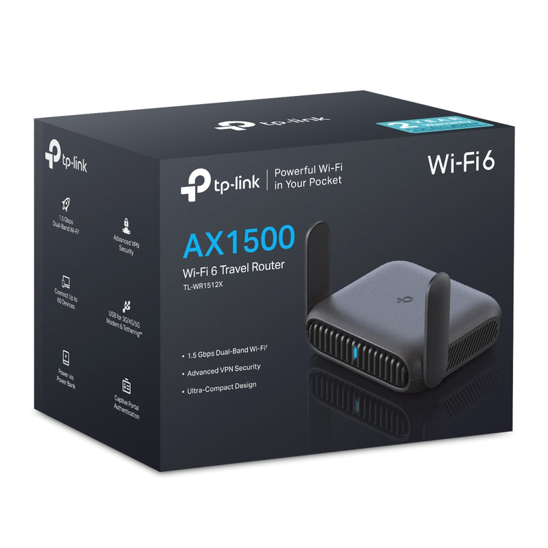 TP-Link TL-WR1512X, AX1500 Wi-Fi 6 Travel Router