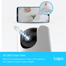 TP-Link Tapo C225 Pan/Tilt AI Home Security Wi-Fi Camera, 360° horizontal view, 2K QHD, POWER : AC Adapter