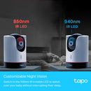 TP-Link Tapo C225 Pan/Tilt AI Home Security Wi-Fi Camera, 360° horizontal view, 2K QHD, POWER : AC Adapter