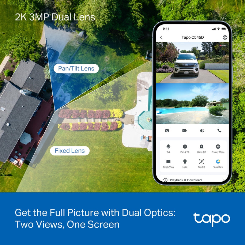 TP-Link Tapo C545D, Outdoor Dual Lens Pan/Tilt Security Camera