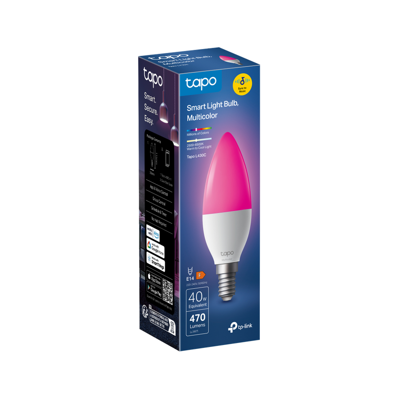 TP-Link  Tapo L430C Smart Wi-Fi Candle Light Bulb, Multicolour