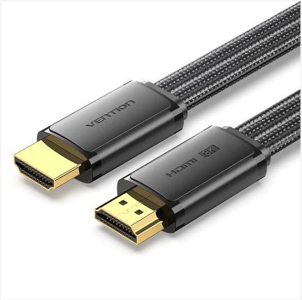 Flat Nylon Braided HDMI-A Male to Male 8K HD Cable 2M Black