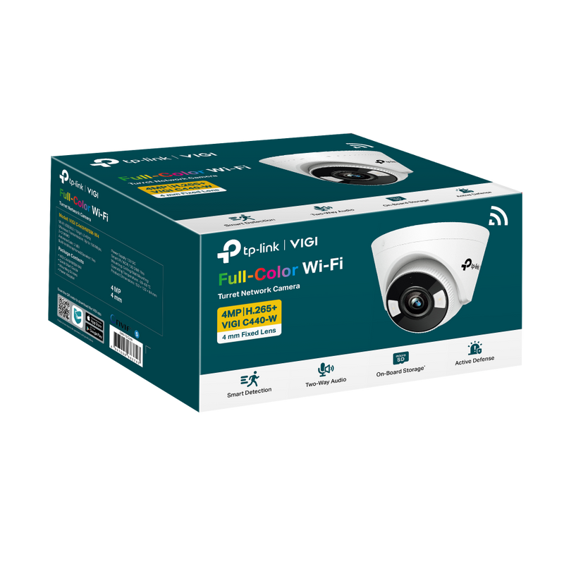 TP-Link VIGI C440-W (4mm) 4MP Full-Colour Wi-Fi Turret Network Camera
