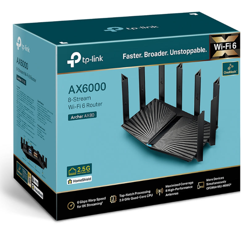 TP-Link (Archer AX80) AX6000 8-Stream Wi-Fi 6 Router with 2.5G Port