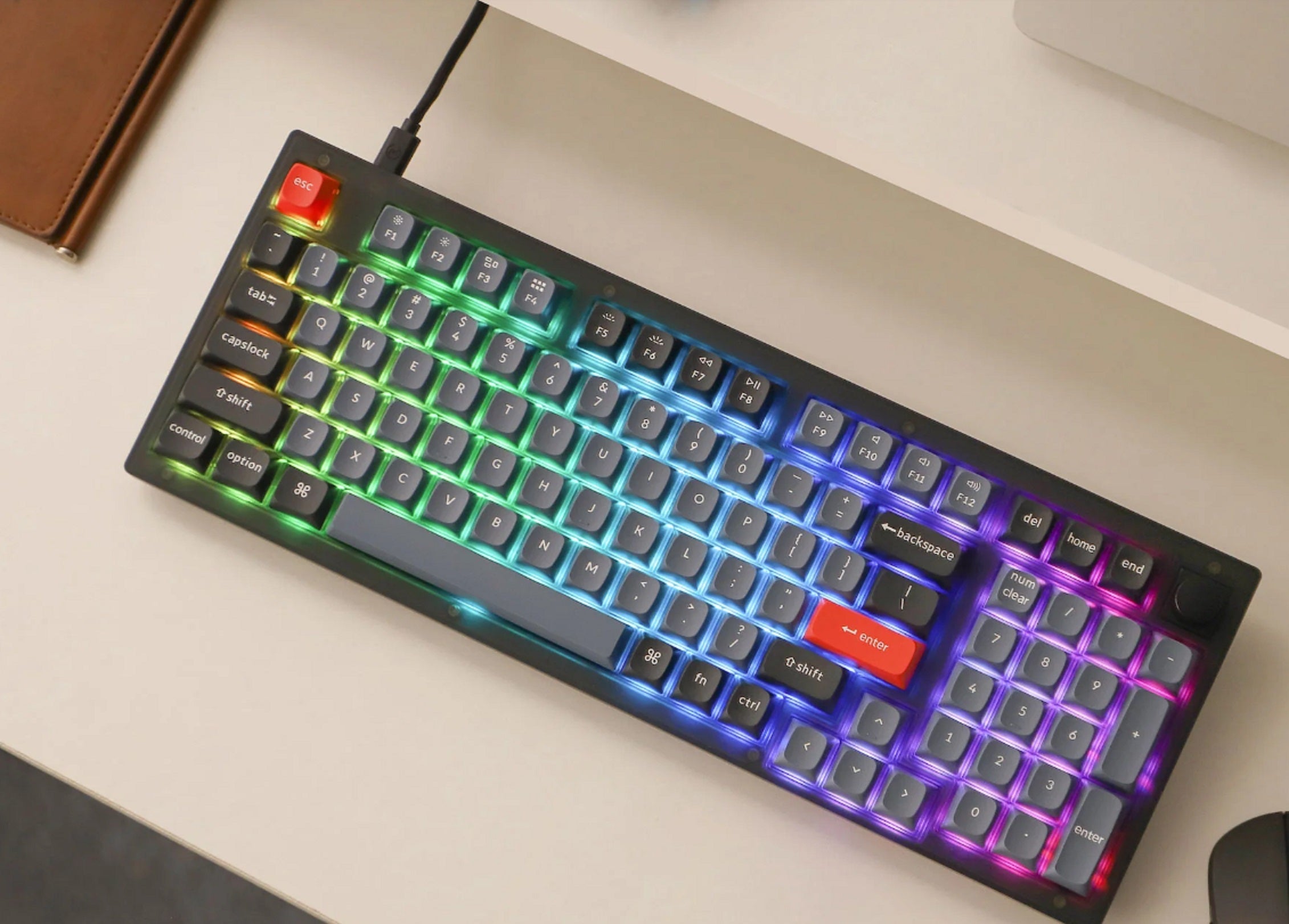 Keychron V5-C1, 96% Layout 100 Keys, Red Switch, RGB, Frosted Black Fr