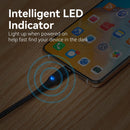 Vention Nylon Braided USB 2.0 C Male to C Male 3A Cable 1.5M Black LED Type