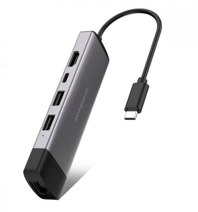 Mbeat Elite X7 7-in-1 Multifunction USB-C Hub USB-C PD 3.0 pass through up to 60W, HDMI video up to 4K/30Hz and Gigabit Ethernet SD, MicroSD memory cards and USB 3.0