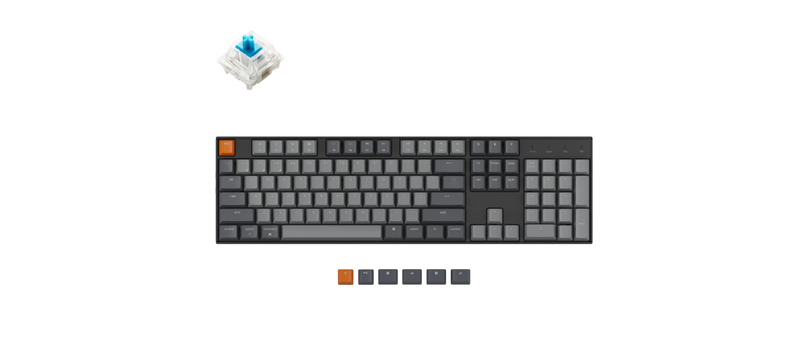 Keychron K10-B2, 100% Full Size Layout 104 Keys, Blue Switch, RGB, Gateron G Pro, Mechanical Wireless Keyboard