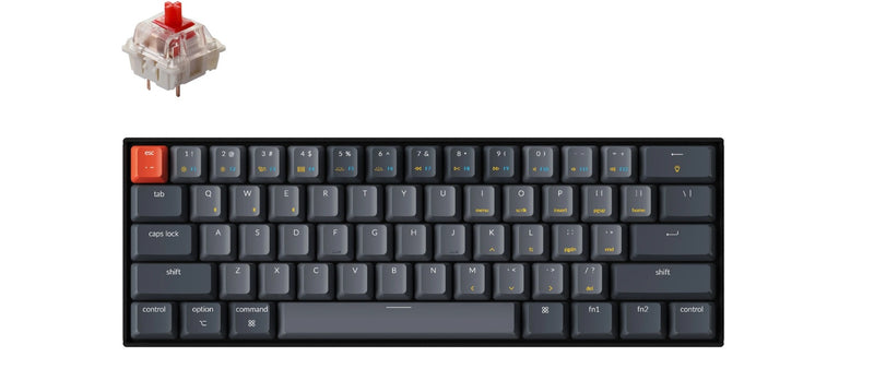 Keychron K12-J1, 60% Layout 61 Keys, Red Switch, RGB, Hot-Swap, Aluminium Frame, Gateron G Pro Mechanical, Wireless Keyboard