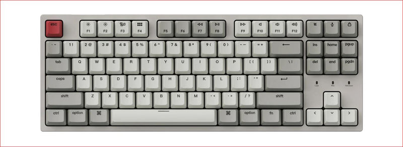 Keychron C1-K1Z, 80% TKL Layout 87 Keys, Retro, Red Switch, Non-backlight, Gateron G Pro, Mechanical Wired Keyboard