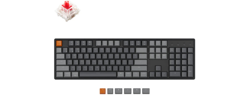 Keychron K10-J1, 100% Full Size Layout 104 Keys, Red Switch, RGB, Aluminium Frame, Hot-Swap, Gateron Pro Mechanical Switch, Wireless Keyboard