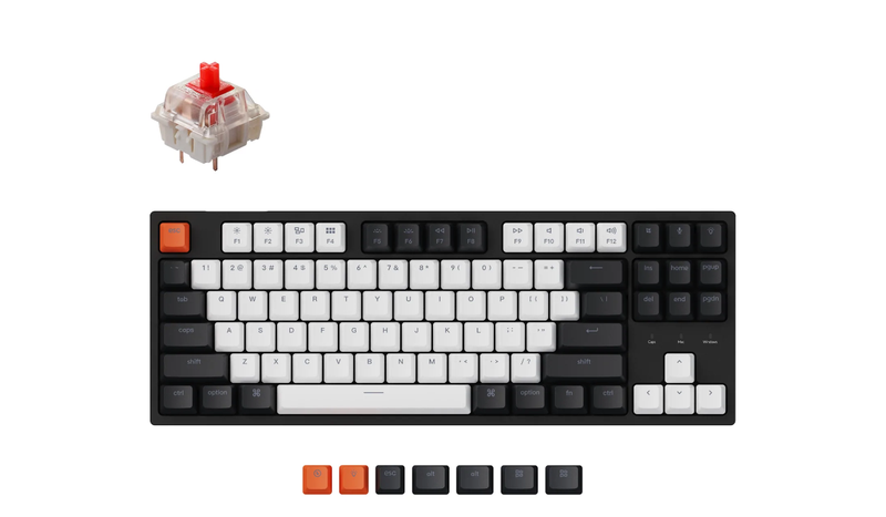 Keychron C1-B1, 80% TKL Layout 87 Keys, Red Switch, RGB, Wired Mechanical Keyboard