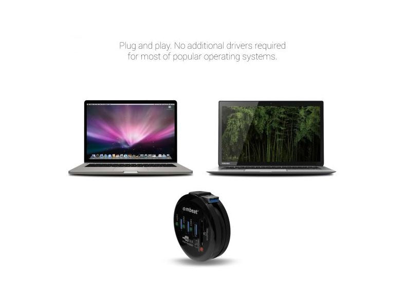 mbeat Portable USB 3.0 Hub and Card Reader
