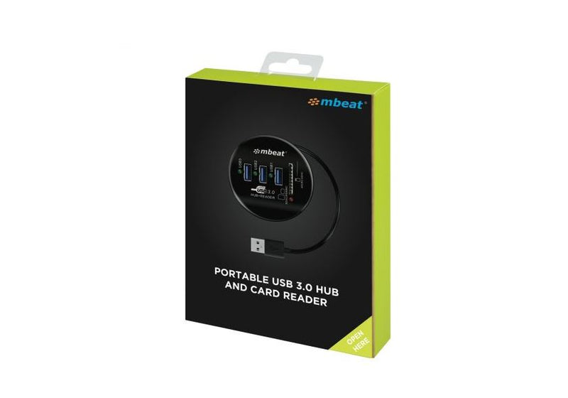 mbeat Portable USB 3.0 Hub and Card Reader