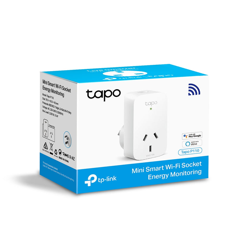 TP-Link Tapo P110 Mini Smart Wi-Fi Socket/Plugs, Energy Monitoring, 1 Pack