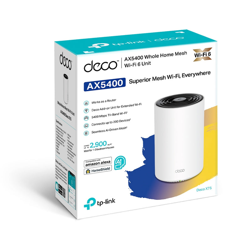 TP-Link Deco X75 AX5400 Tri-Band Mesh Wi-Fi 6 System 1-pack