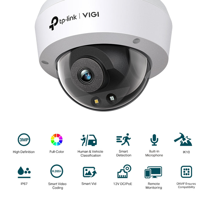 TP-Link VIGI C230 (2.8mm) 3MP Outdoor Full-Colour Dome Network Camera