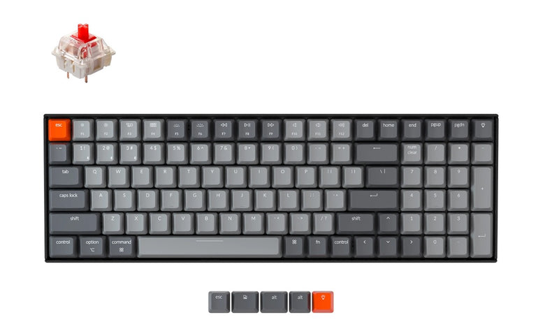 Keychron K4-C1 96% layout 100 Keys, Red Switch, RGB, Aluminium Frame, Gateron G Pro, Mechanical Wireless Keyboard