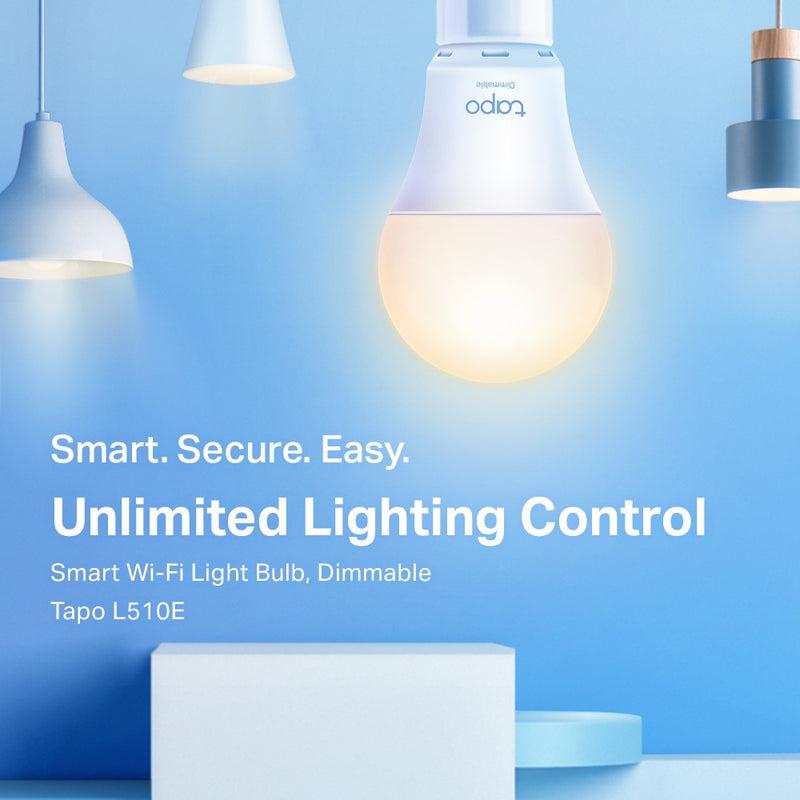 TP-Link Tapo L510E Smart Wi-Fi Light Bulb, Dimmable, Screw in, 2 pack
