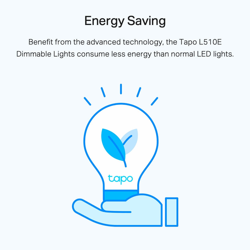 TP-Link Tapo L510E Smart Wi-Fi Light Bulb, Dimmable, Screw in, 2 pack