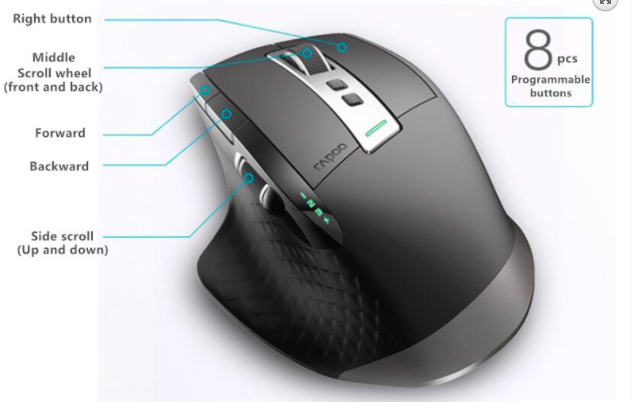 Rapoo MT750S multi-mode Wireless Optical Mouse black