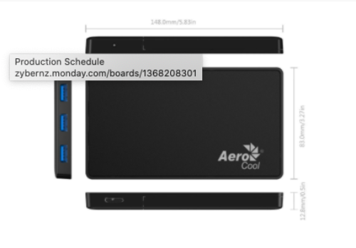 Aerocool ASA S146H00 2.5 HDD Enclosure w/ 3 Port USB HUB