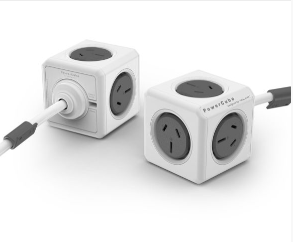 ALLOCACOC POWERCUBE Extended 5 Outlets, 3M Grey